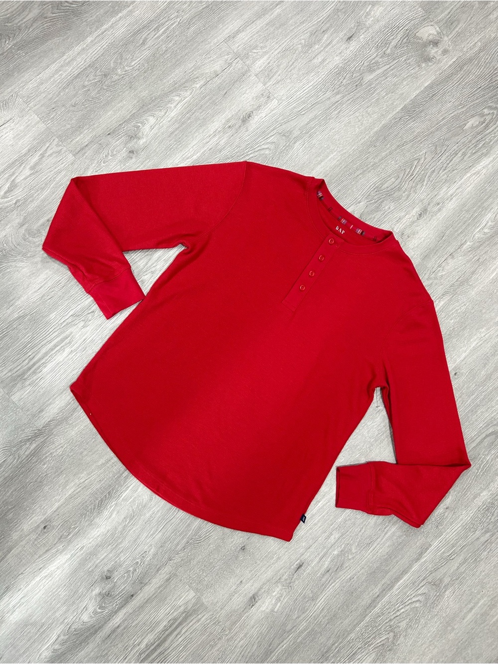 GAP Red Long Sleeve Henley for Men